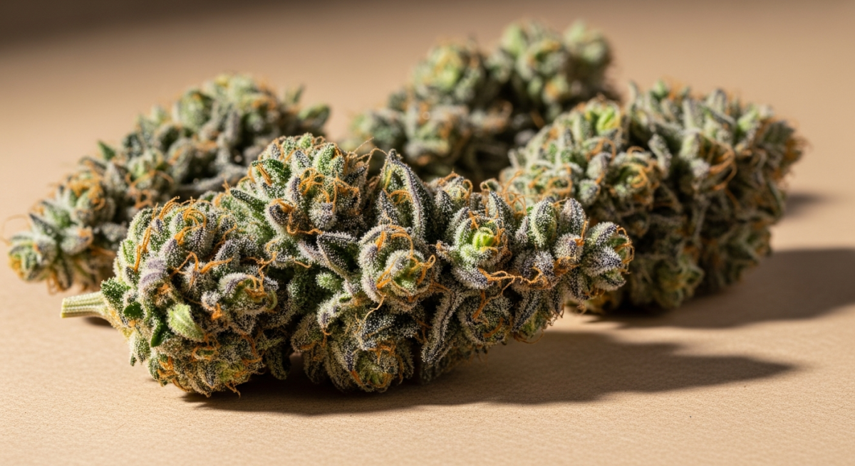 gros plan de fleurs de CBD séchées